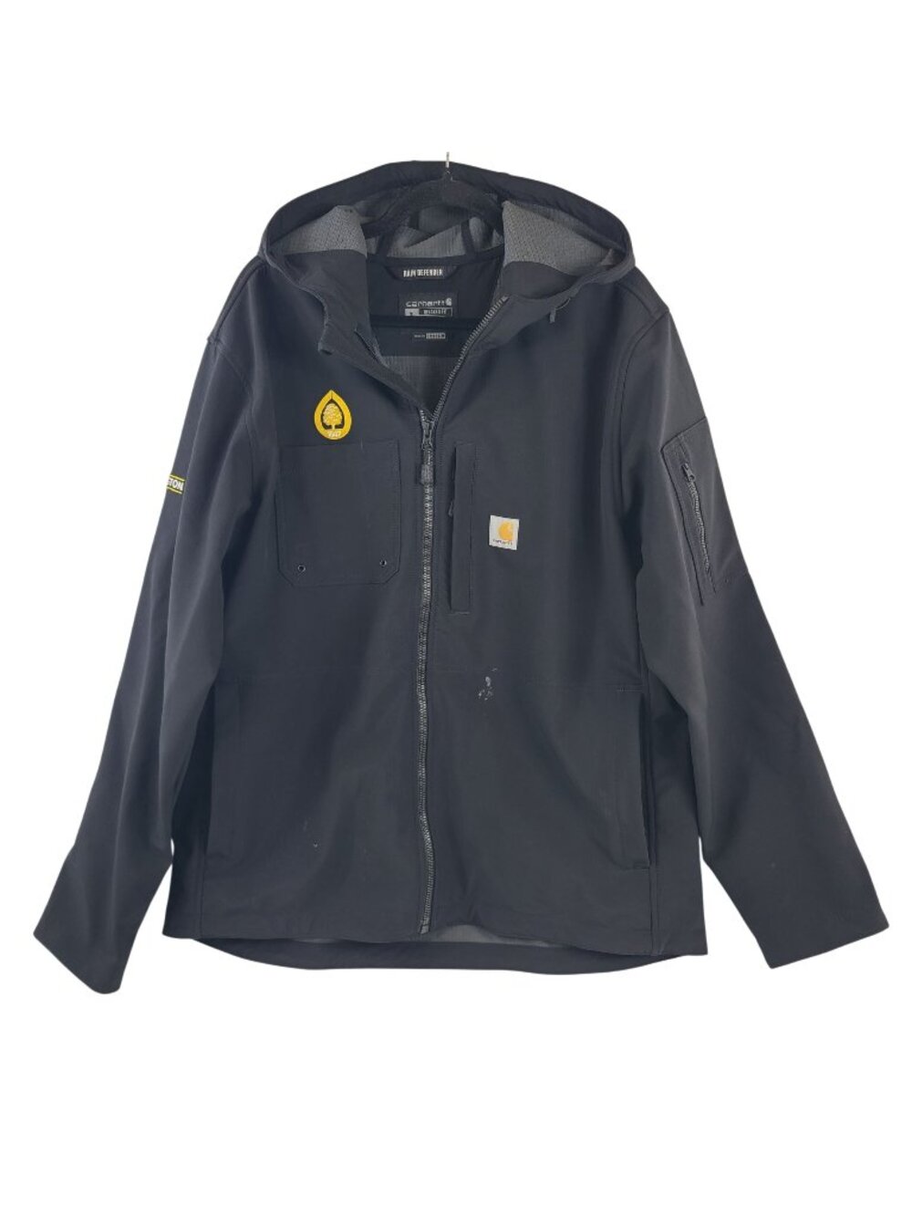 Carhartt Rain Defender XL Black Softshell Jacket With Hood Relaxed Fit
